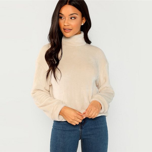 Apricot Modern Lady Elegant High Neck