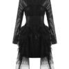 Black Party Short Dress With Corset Belt - Image 4