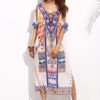 Boho Chiffon Short Sleeve Slit Long Dresses