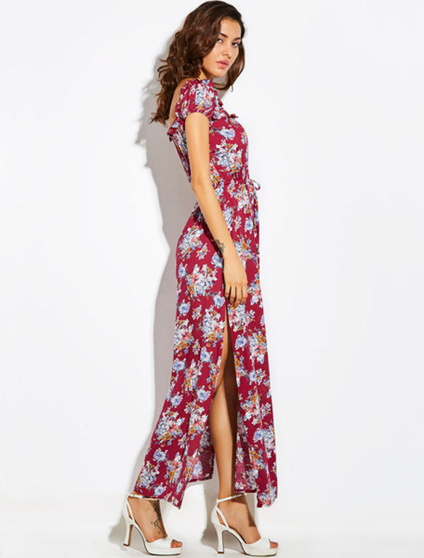 Boho Short Sleeve Slit Long Maxi Dresses - Image 3