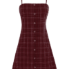 Buttons Plaid Cami Dress - Image 3