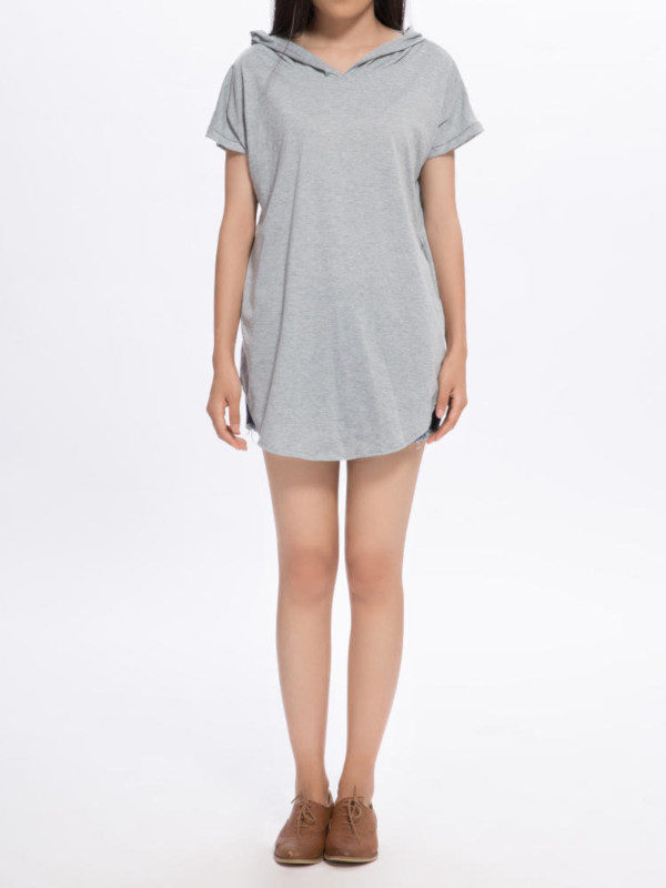 Casual Loose Pocket Hood Short Sleeve T-Shirt - Image 4