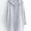 Casual Women Loose Button Irregular Hem Hooded Shirts