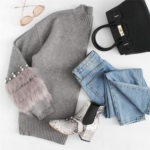 Crew Neck Casual Pullovers Autumn Elegant Long Sleeve Sweater - Image 2