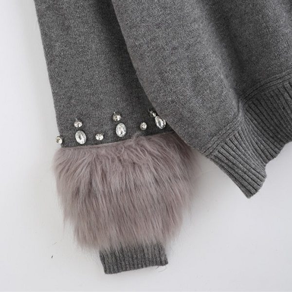 Crew Neck Casual Pullovers Autumn Elegant Long Sleeve Sweater - Image 3