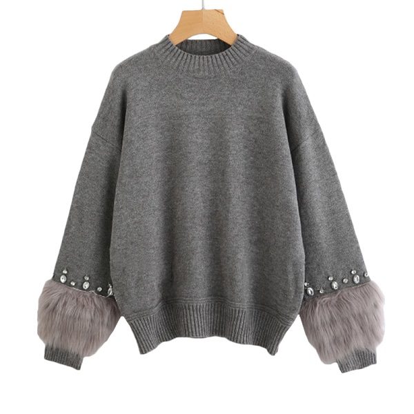 Crew Neck Casual Pullovers Autumn Elegant Long Sleeve Sweater - Image 5