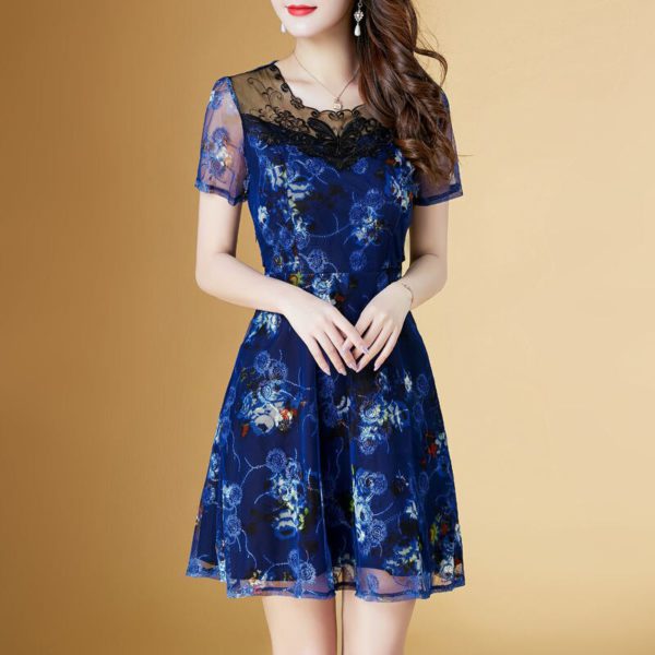 Elegant Women Embroidered Floral Dress Summer Layers Gauze Lace Sundress Vintage Fashion Black Chic Tunics Female Midi Dresses - Image 6