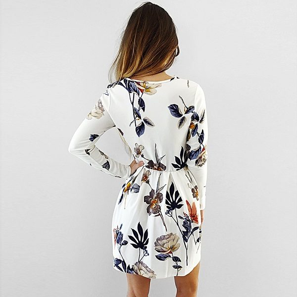 Fashion Floral Spring Mini Dress - Image 4