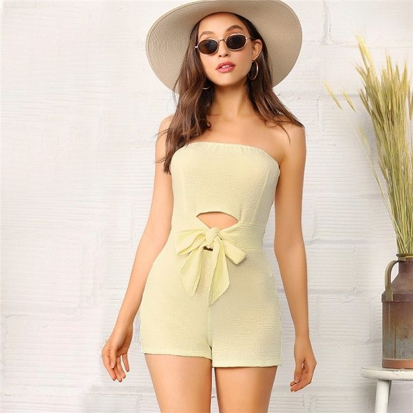 Glamorous Cut Out Strapless Skinny Women Playsuits
