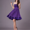 Grape Purple Strapless Sequined Short Chiffon Dress