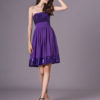 Grape Purple Strapless Sequined Short Chiffon Dress - Image 2