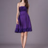 Grape Purple Strapless Sequined Short Chiffon Dress - Image 3