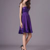 Grape Purple Strapless Sequined Short Chiffon Dress - Image 4