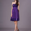 Grape Purple Strapless Sequined Short Chiffon Dress - Image 5