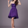 Grape Purple Strapless Sequined Short Chiffon Dress - Image 6