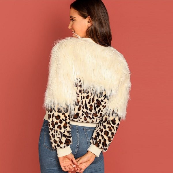 Winter Bomber Casual Women Faux Fur Coat Outerwear - Image 4
