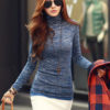 High Collar Long Sleeve Comfy T Shirt - Image 3