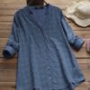 Irregular Hem Long Sleeve Blouse