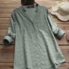 Irregular Hem Long Sleeve Blouse - Image 3
