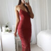 Lace Dress Women Bodycon Strappy Slim Fit Sheath Dress With Tassels - Image 4