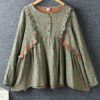 Lace Patchwork Long Sleeve Blouse