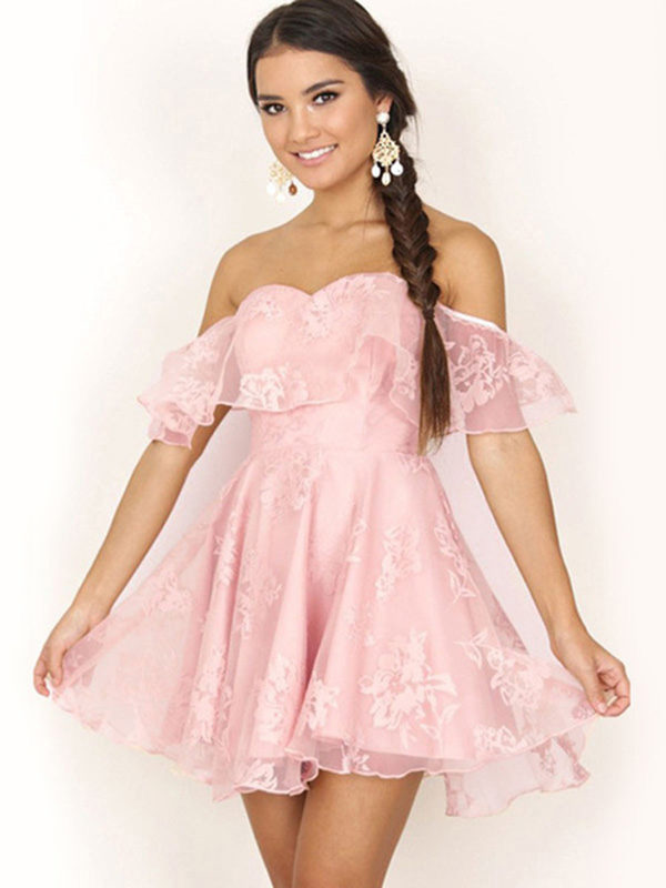 Off The Shoulder Jacquard Mini Skater Dress - Image 3