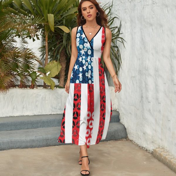 New vertical american flag Sleeveless Dress Cocktail of dresses women's summer clothing