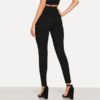 Office Lady Solid Suede Long Leggings - Image 2
