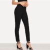 Office Lady Solid Suede Long Leggings - Image 3