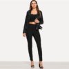 Office Lady Solid Suede Long Leggings - Image 4