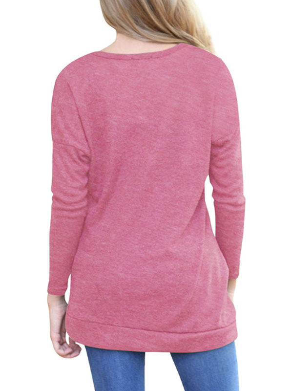 Round Neck Long Sleeve Shaping T Shirt - Image 2