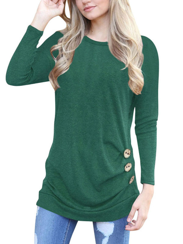 Round Neck Long Sleeve Shaping T Shirt - Image 4