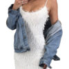 Elegant Sleeveless Straps Fringe Shaping Mini Dress
