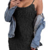 Elegant Sleeveless Straps Fringe Shaping Mini Dress - Image 3