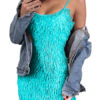 Elegant Sleeveless Straps Fringe Shaping Mini Dress - Image 5