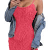 Elegant Sleeveless Straps Fringe Shaping Mini Dress - Image 6