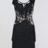 Sexy Party Dress 1920s Flapper Dress Fringe Lace Black Stretchy Birthday Dress - Image 5