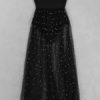 Sexy Party Dress Sheer Dress With Bodysuit Black Strapless Tulle Club Dress - Image 6