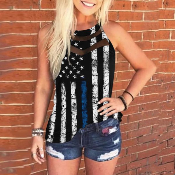 Sleeveless Racer Back Neck Sling Daily Vest Summer Clothes Blouse Tops For Women Pulovers Tee Top