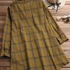 Stand Collar Long Sleeve Plaid Shirt Dress - Image 2