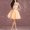 Two Pieces Short Prom Dresses Nude Beading Graduation Dresses - Image 2