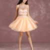 Two Pieces Short Prom Dresses Nude Beading Graduation Dresses - Image 3