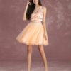 Two Pieces Short Prom Dresses Nude Beading Graduation Dresses - Image 4