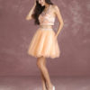 Two Pieces Short Prom Dresses Nude Beading Graduation Dresses - Image 5
