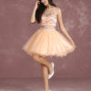 Two Pieces Short Prom Dresses Nude Beading Graduation Dresses - Image 6