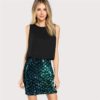 Two Tone Sparkle Combo Skinny Modern Lady Party Dress