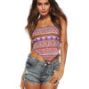 Women Crop Top Strapless Printed Triangle Boho Top