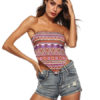 Women Crop Top Strapless Printed Triangle Boho Top - Image 2