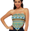 Women Crop Top Strapless Printed Triangle Boho Top - Image 4