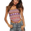 Women Crop Top Strapless Printed Triangle Boho Top - Image 5